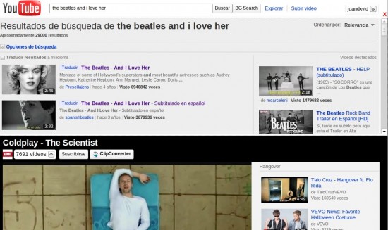 Buscar videos YouTube YT Background Search