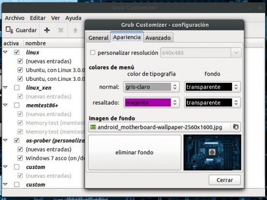 Grub Customizer personalizar Grub 2